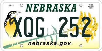 NE license plate XQG252