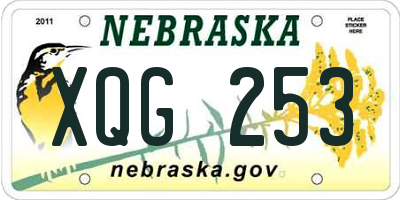 NE license plate XQG253
