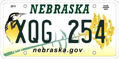 NE license plate XQG254