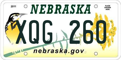 NE license plate XQG260