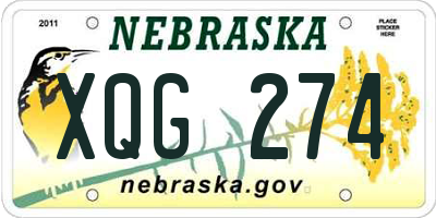 NE license plate XQG274