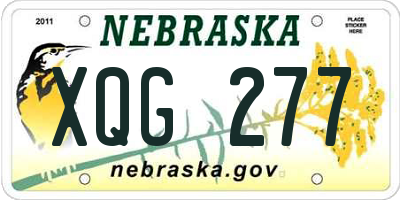NE license plate XQG277