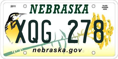 NE license plate XQG278