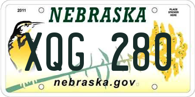 NE license plate XQG280