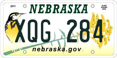 NE license plate XQG284