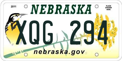 NE license plate XQG294