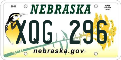 NE license plate XQG296