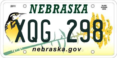 NE license plate XQG298