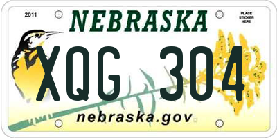 NE license plate XQG304