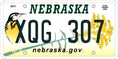 NE license plate XQG307