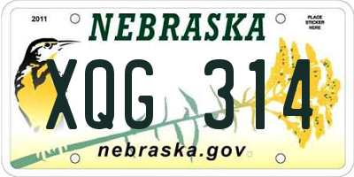 NE license plate XQG314