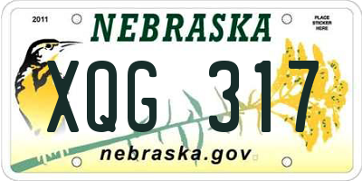 NE license plate XQG317