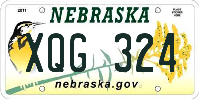 NE license plate XQG324