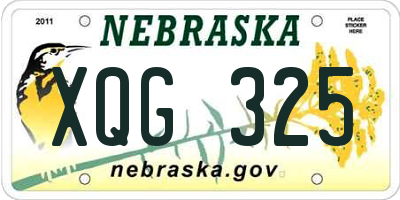 NE license plate XQG325