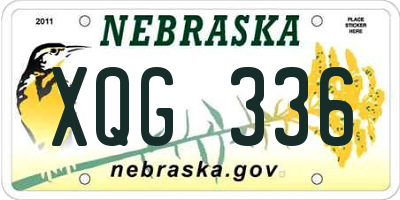NE license plate XQG336