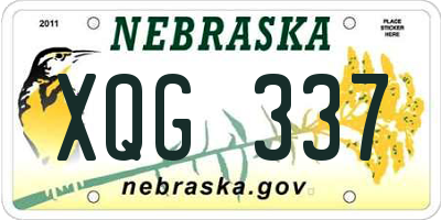 NE license plate XQG337