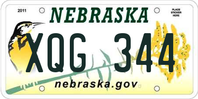 NE license plate XQG344