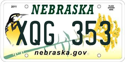 NE license plate XQG353