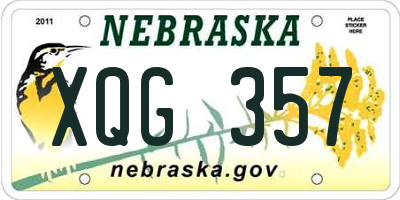 NE license plate XQG357