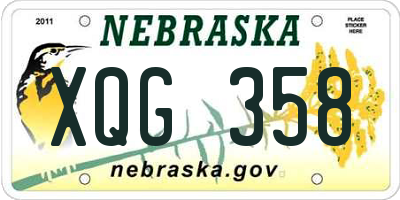 NE license plate XQG358
