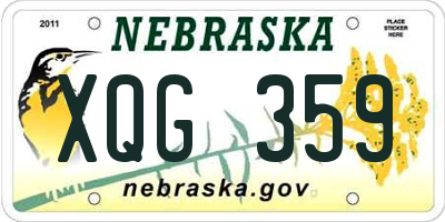 NE license plate XQG359