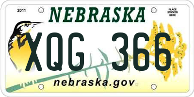 NE license plate XQG366