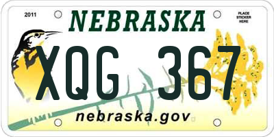 NE license plate XQG367