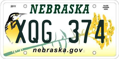 NE license plate XQG374
