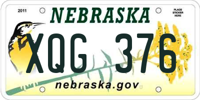 NE license plate XQG376