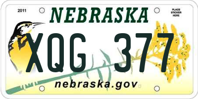 NE license plate XQG377