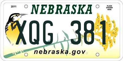 NE license plate XQG381