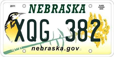 NE license plate XQG382