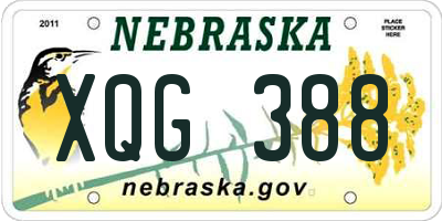 NE license plate XQG388
