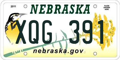 NE license plate XQG391
