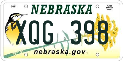 NE license plate XQG398