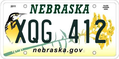 NE license plate XQG412