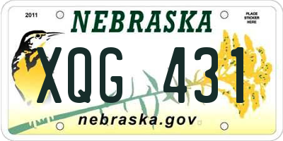 NE license plate XQG431