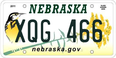 NE license plate XQG466
