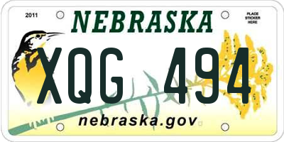 NE license plate XQG494