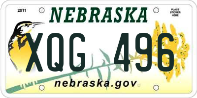 NE license plate XQG496