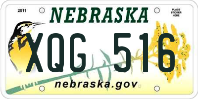 NE license plate XQG516