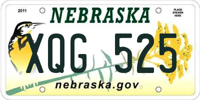 NE license plate XQG525
