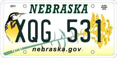 NE license plate XQG531