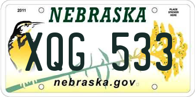 NE license plate XQG533