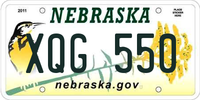 NE license plate XQG550
