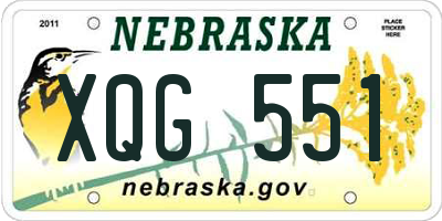 NE license plate XQG551