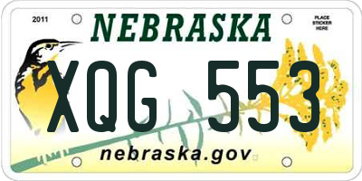 NE license plate XQG553