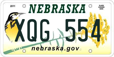 NE license plate XQG554