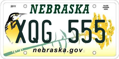 NE license plate XQG555