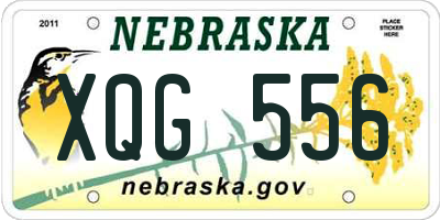 NE license plate XQG556